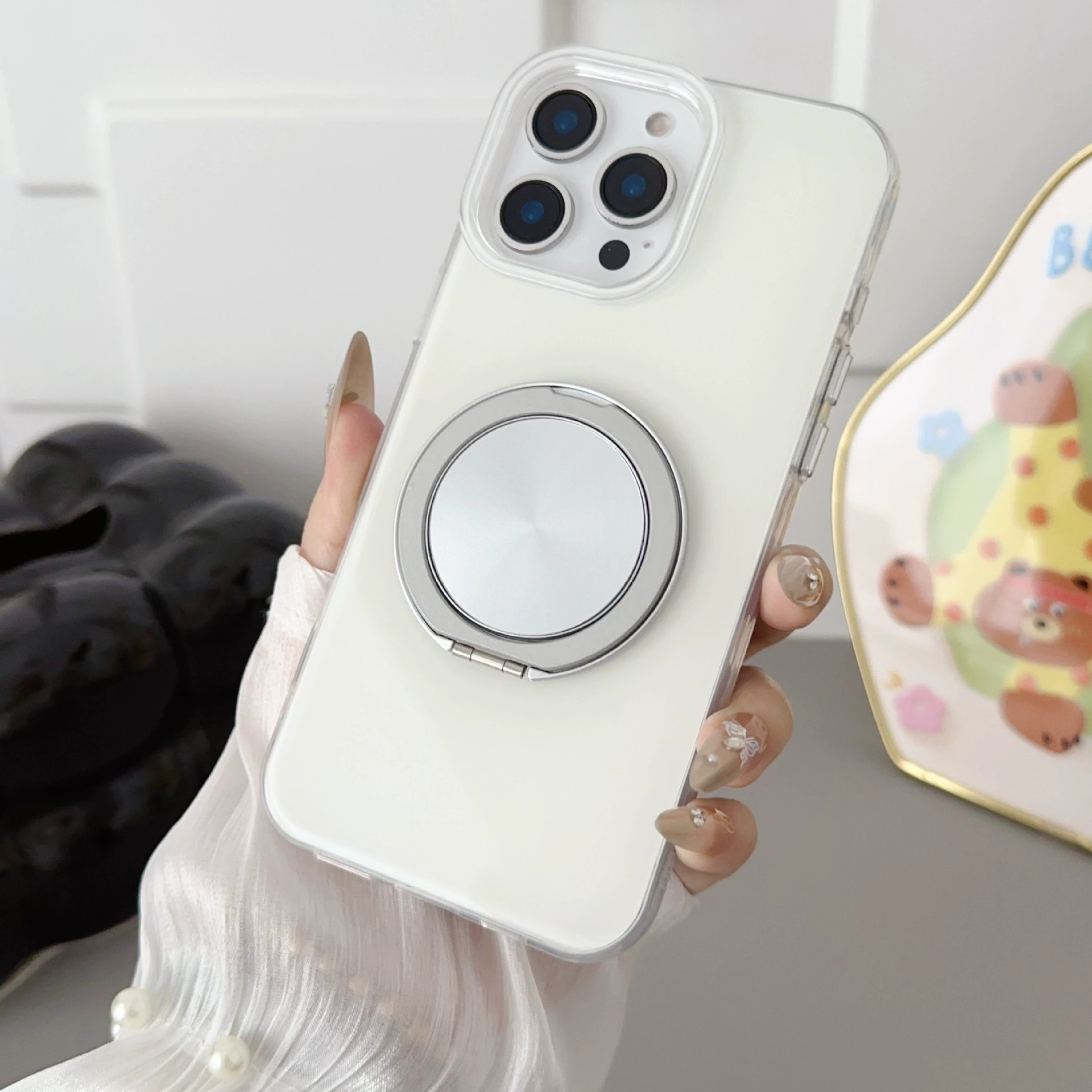 Подходит для чехла Apple 16 Pro Max с вращающейся подставкой, магнитный чехол для iPhone 15 с защитой от падения, жесткий защитный чехол.