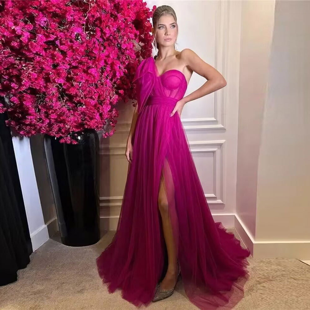 Comercio exterior europeo y americano vestido de noche transfronterizo para damas vestido de fiesta vestido de fiesta sexy dividido pequeño vestido de cena de cola femenino