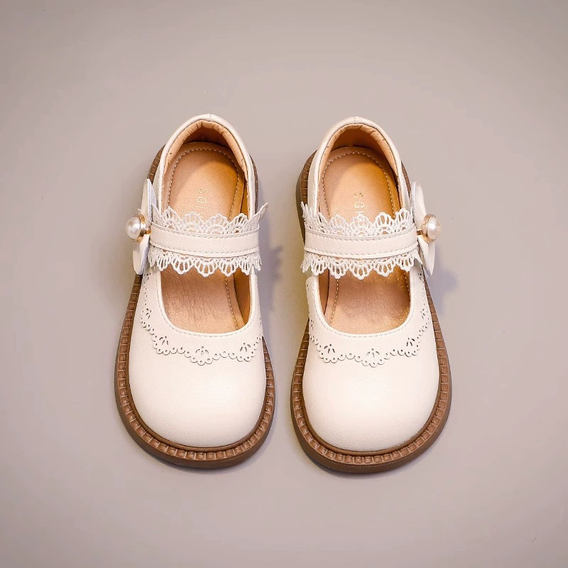 Маленькая кожаная обувь для девочек Туфли принцессы Туфли из мягкой кожи с мягкой подошвой Осенняя новая детская обувь Большие детские черные туфли