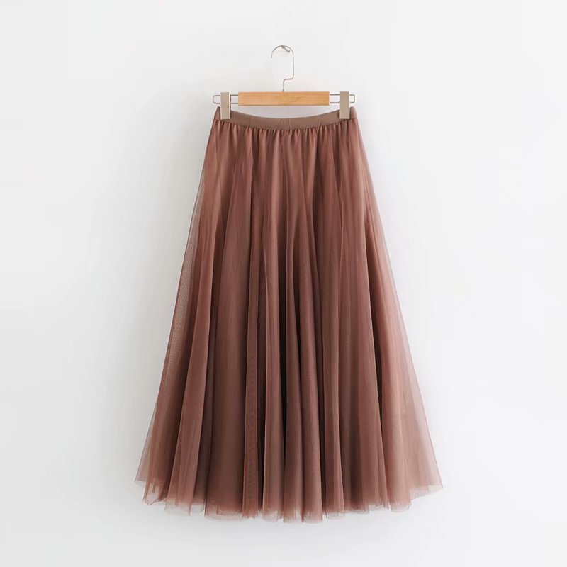 large swing mid-length mesh skirt  NSAM41659