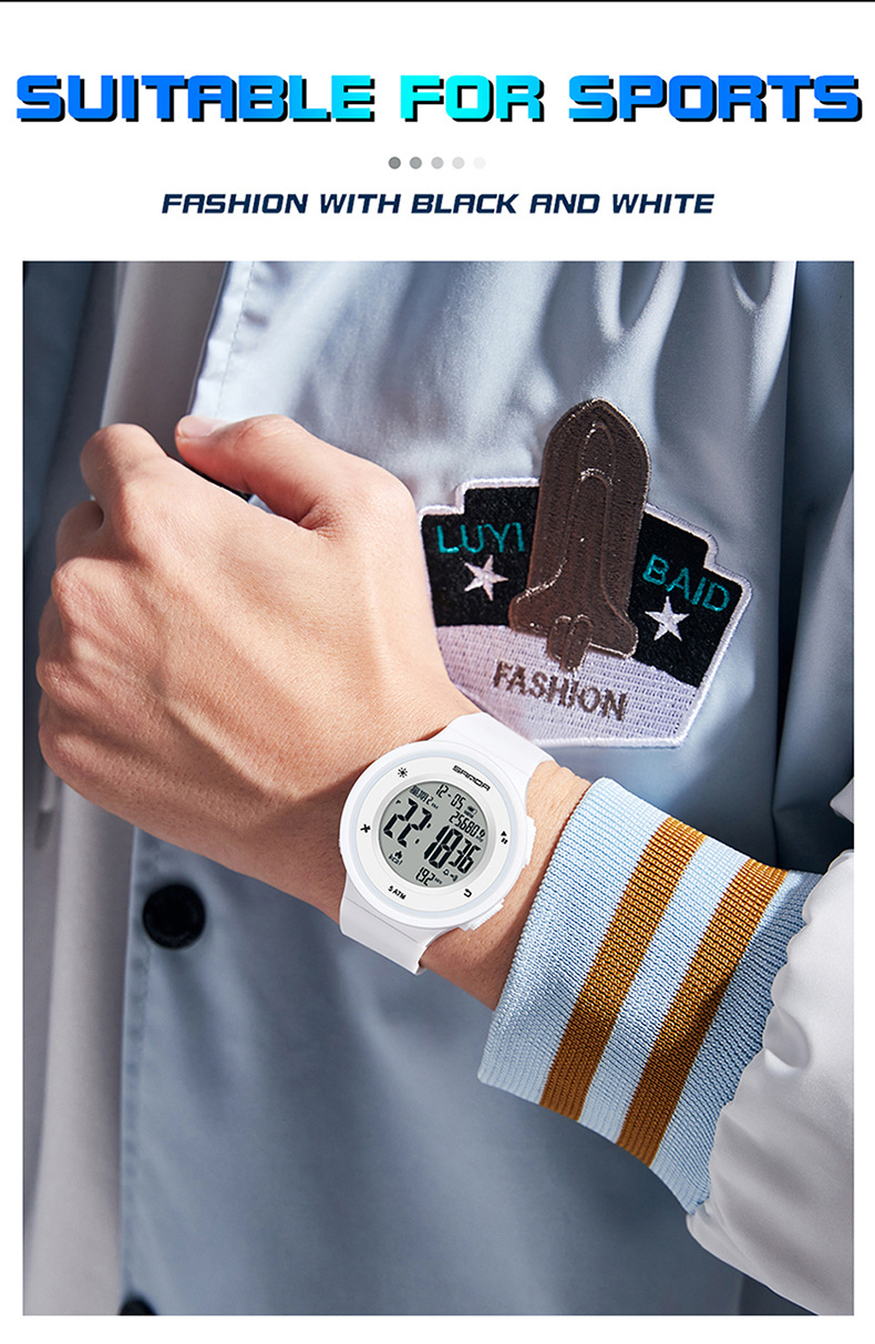 SANDA Watch Step Calories Multifunctional Luminous Waterproof Outdoor Mountaineering Electronic Watch_voghion.com