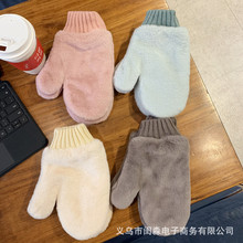 2023款简约百搭手套女冬加绒加厚保暖可爱学生日系挂脖防风骑行