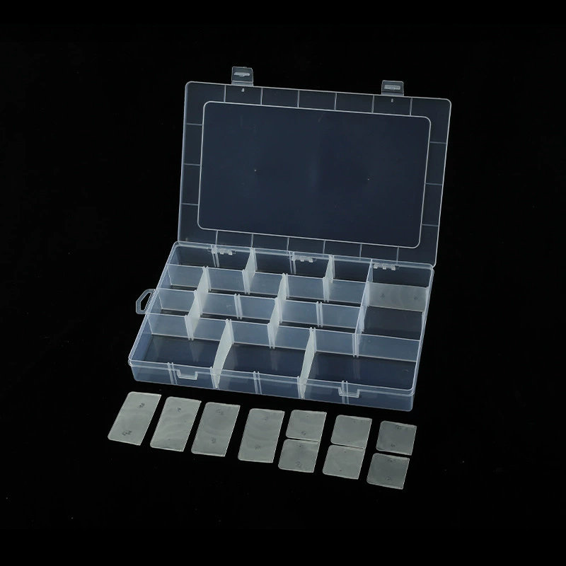 Большой съемный пластиковый ящик для хранения из полипропилена с 24 сетками, аксессуары для ювелирных изделий, коробка для аксессуаров для рыболовных снастей, коробка для электронных компонентов