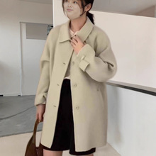 2025冬季女装新款双面羊绒大衣女中长款山羊绒羊毛宽松毛呢子外套