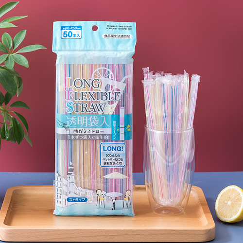 Japanese disposable straws individually packaged for household juice drinks, soy milk, curved single straws, independent for pregnant women and children