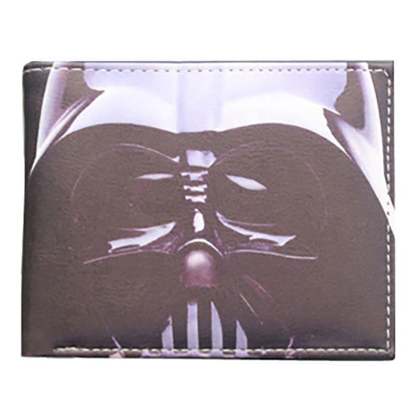 Cartera de Star Wars alrededor del cine y la televisión, guerrero negro, soldado blanco, cartera corta de dos plegados, cartera PU para hombres adolescentes