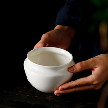 羊脂玉瓷建水茶洗分茶桌面茶渣缸小号陶瓷笔洗废家用水缸茶具便携