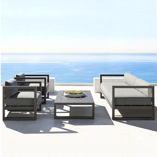 Outdoor Aluminum Alloy Sofa Leisure Chair Outdoor Balcony Garden Open-Air Courtyard Waterproof Modern Simple Furniture Combination