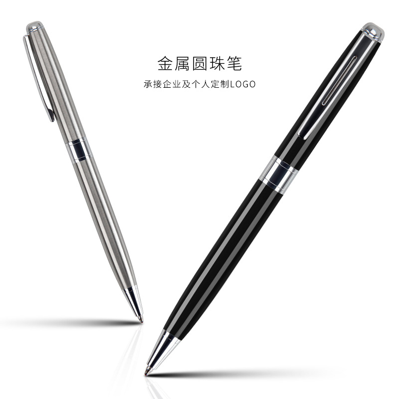 Bolígrafo giratorio aceitoso de metal 1,0, exportación de alta gama, publicidad, regalo de oficina, impresión y grabado de logotipo, bolígrafo personalizado de negocios