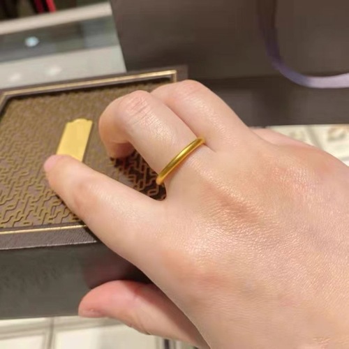 Ancient method matte solid imitation gold women's ring that doesn't tarnish, indie design sense trendy retro finger ring
