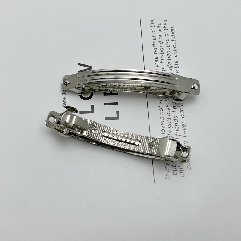 Versión coreana del clip de resorte impreso de dos piezas de tres piezas, clip automático, clip inferior, clip grueso, suministro directo de fábrica de accesorios de joyería de bricolaje