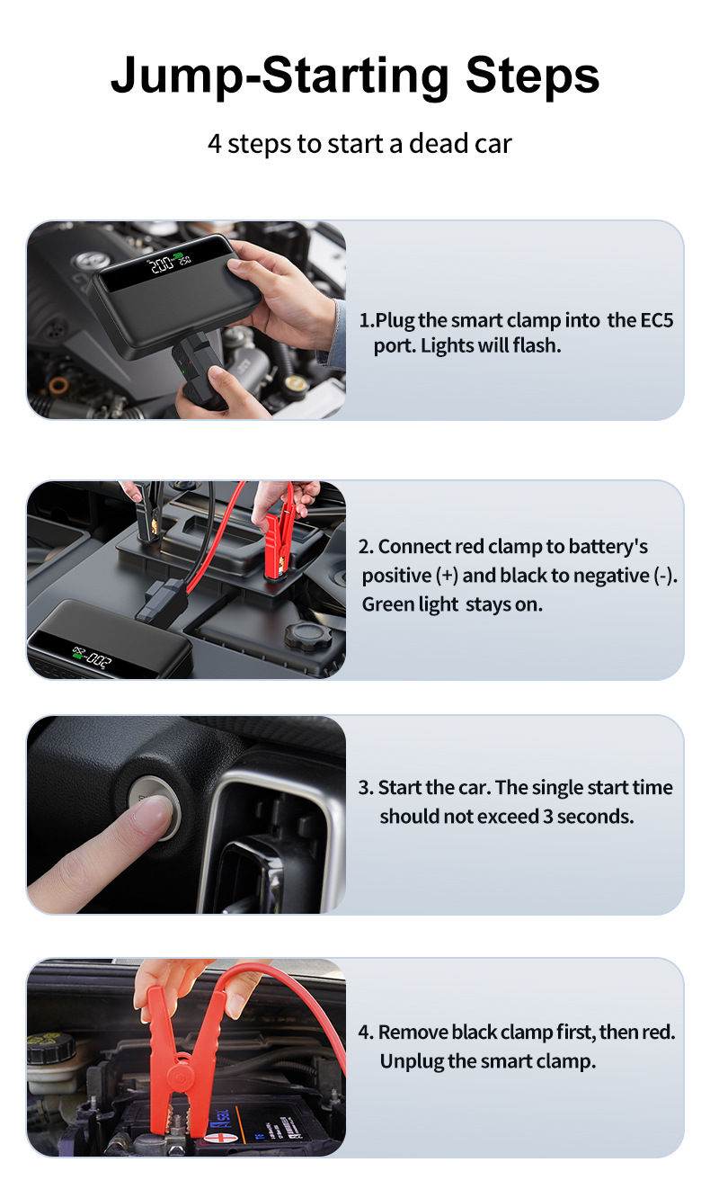 [N33] Cross-Border Car Emergency Starting Power Supply, Car-Mounted Air Pump All-In-One Machine, Multi-Functional Power Bank for 12V Vehicles