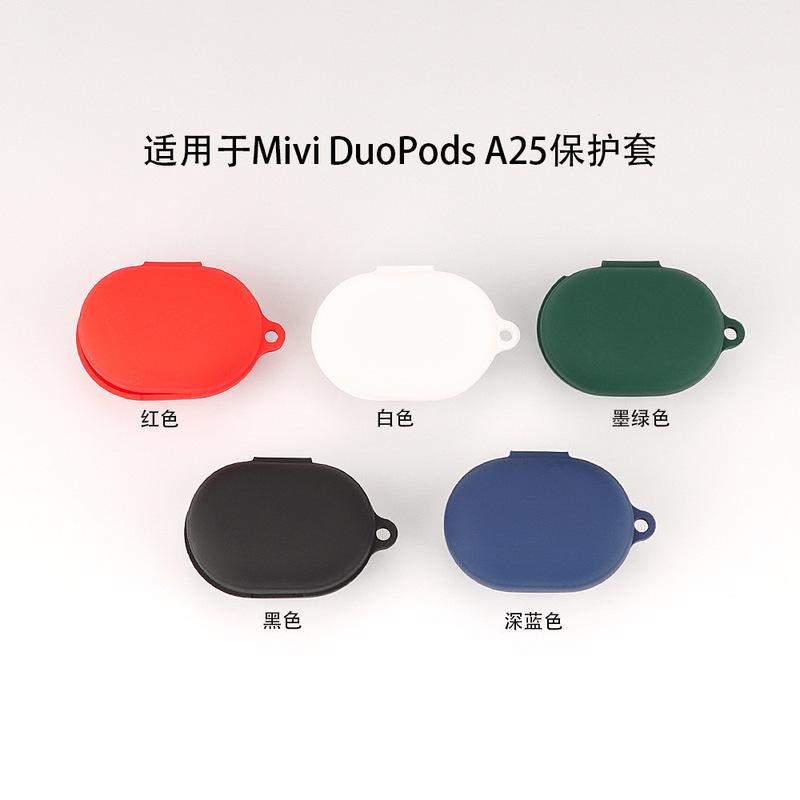 Suitable for Mivi Duopods A25 Bluetooth Headset Protective Cover Silicone Soft Rubber Protective Case Charging Compartment Bag