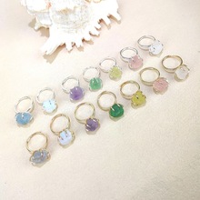 跨境天然水晶不规则原石戒指白水晶手饰亚马逊食指戒批发