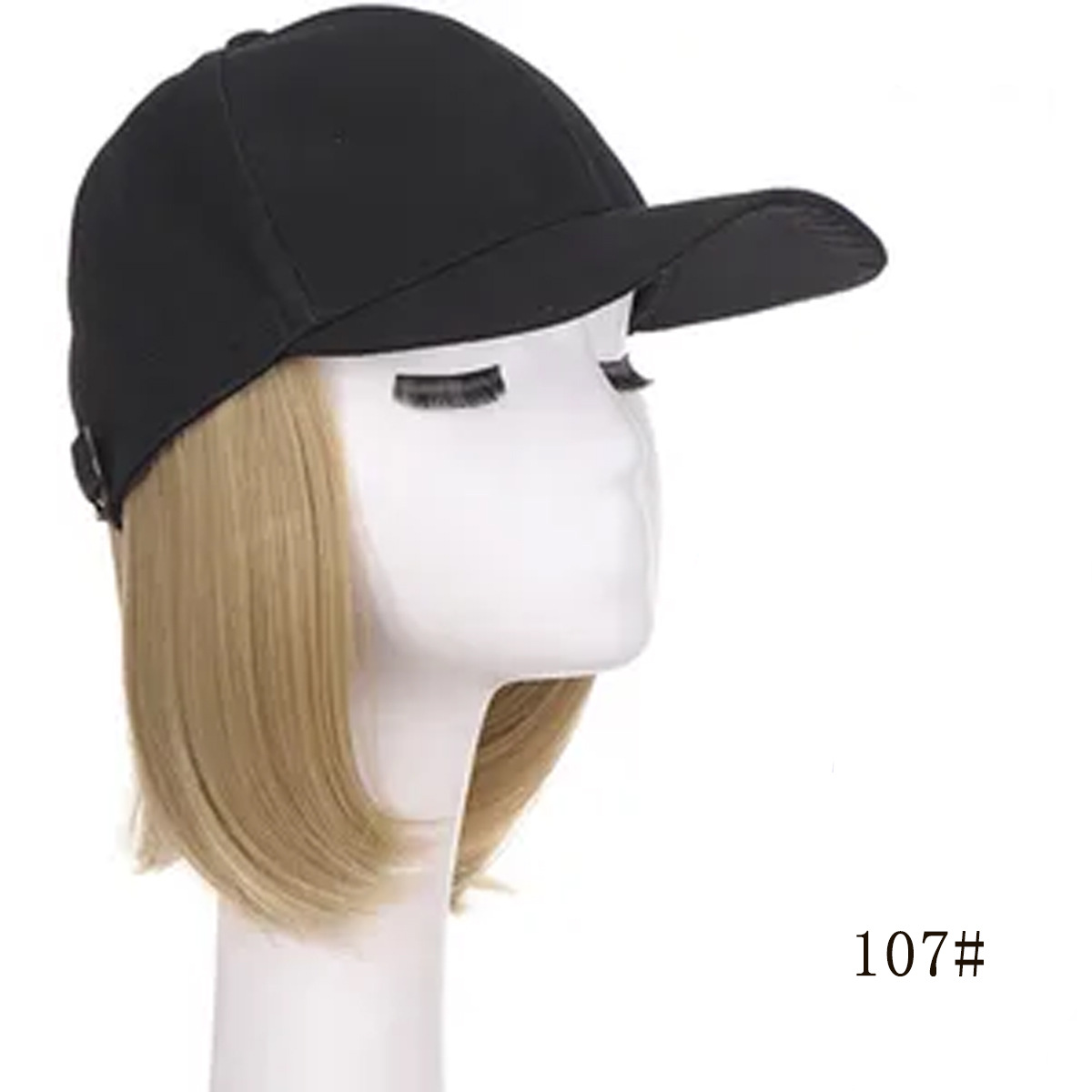 Europa y América primavera y verano sombrilla gorra peluca Bobo peinado nuevo protector solar al aire libre sombrero integrado forma de peluca