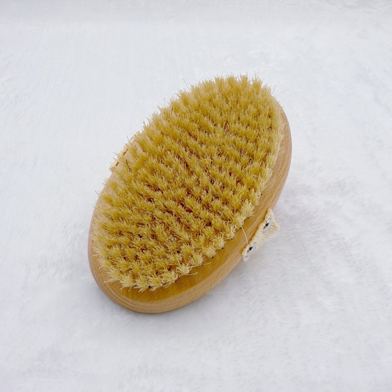 Fuente spot Cepillo de baño de madera maciza Cepillo de masaje de cerdas de cerdo Cepillo de espalda para frotar piel muerta y cabello suave Cepillo de baño de artefacto perezoso