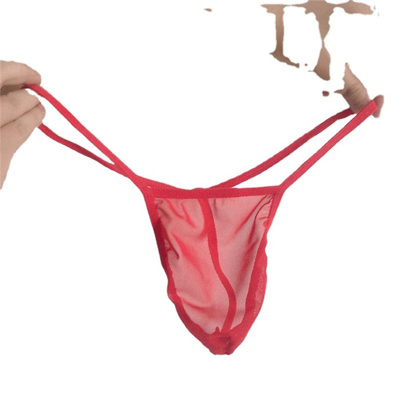 Men's Underwear, Elastic Belt, Transparent Mesh Thong, Sexy T-Pants Briefs, One Piece Drop Shipping Wholesale