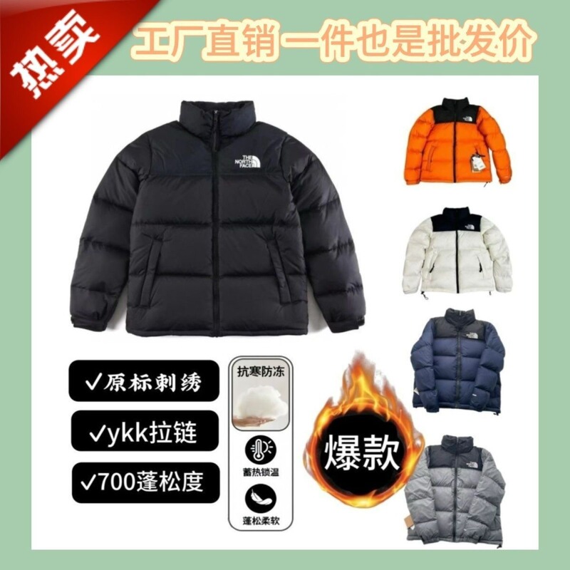 Top-Quality Correct American Version Tnf North Face 1996 down Jacket for Men and Women, Couple's Duck down 700 Fill Power Warm Coat, Thickened