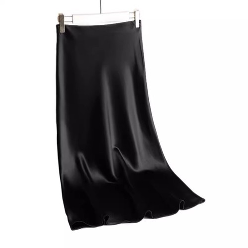 Smooth Imported Tri-Acetate Satin Straight Mini A-Line Summer Dress with Breathable Fish-Tail Hem for Plus Size