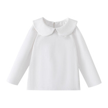 女童娃娃领长袖T恤内搭白色翻领打底衫婴幼儿童百搭上衣春秋新款