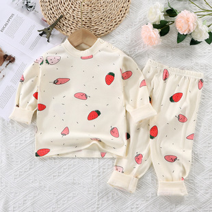 Children's Autumn Clothes and Pants Baby's Body-Fit Base Clothes Boys and Girls Cotton Pajamas Children's Cotton Underwear Set