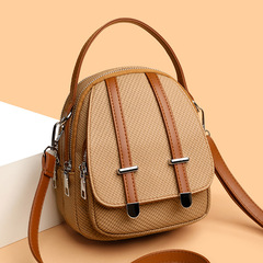 跨境多层收纳手提包简约时尚撞色单肩贝壳包大容量韩版洋气斜挎包