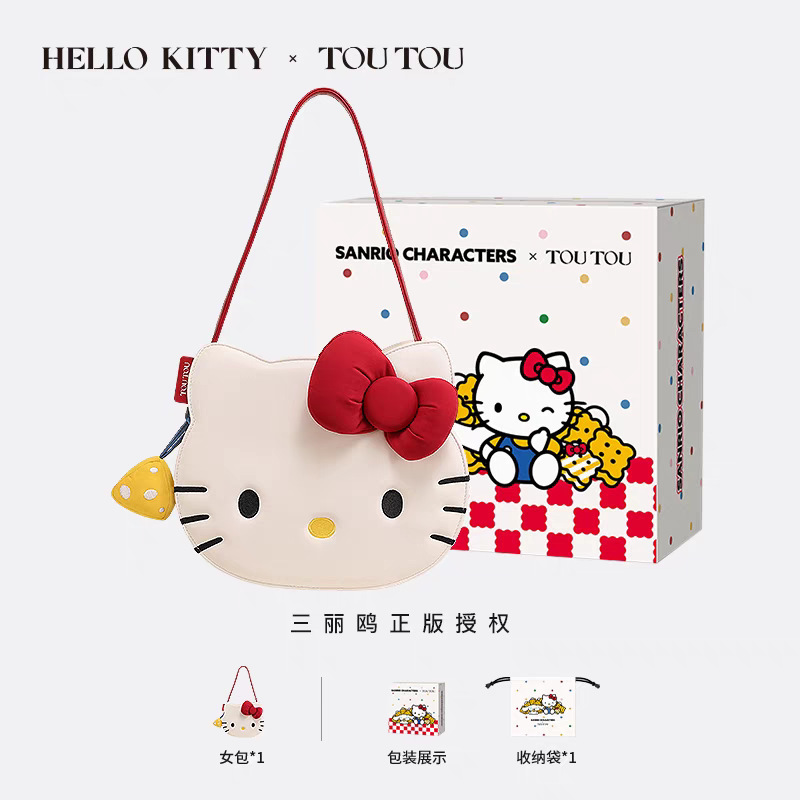 李兰迪同款TOUTOUHelloKitty三丽鸥哈喽kt凯蒂猫斜挎包生日礼物女|undefined