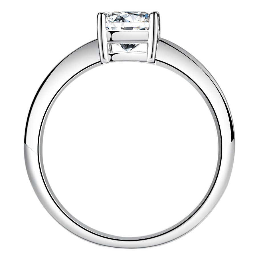 S925 plata moissanite anillo de lujo de las mujeres con incrustaciones de forma especial Esmeralda rectangular anillo de 4 quilates