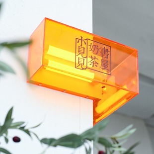 Net red corner L-shaped acrylic light box billboard luminous door sign corner light box atmosphere light plate customization