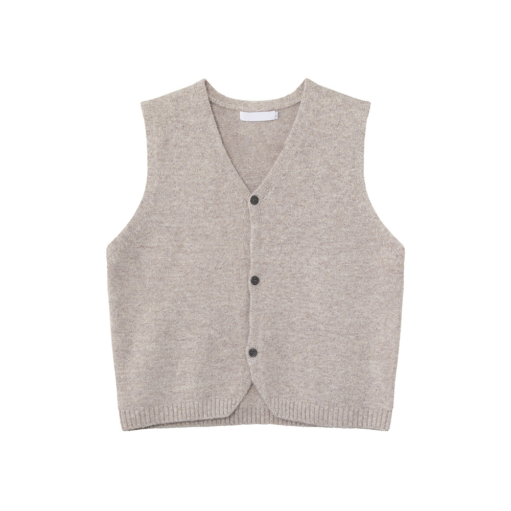 MTLCLOTHES Hombres| Viejo estilo de dinero retro color sólido sensación de alta calidad sin mangas plegable chaleco de punto casualidad