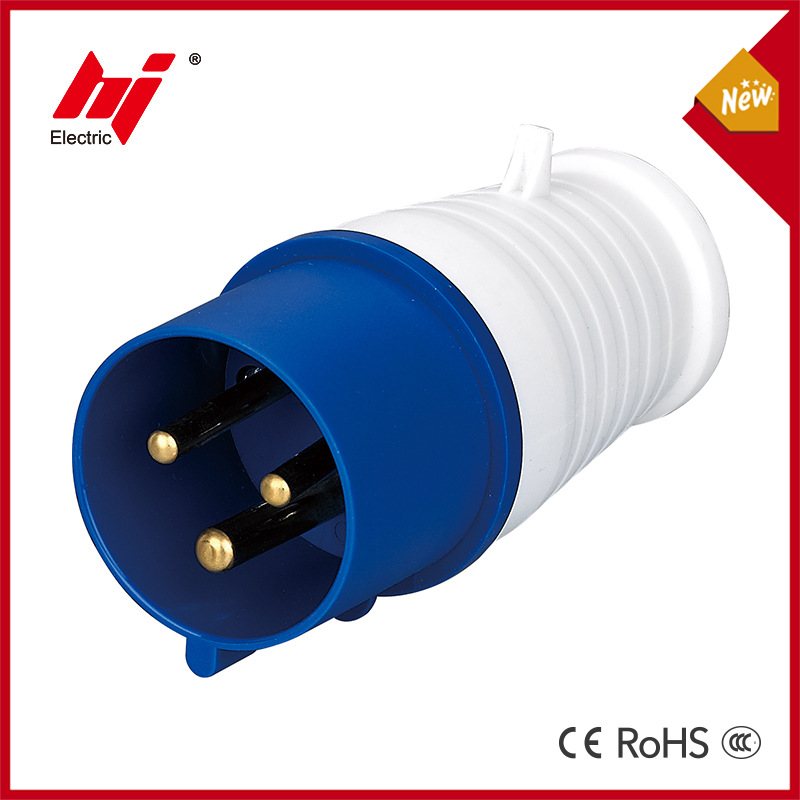 工业插头插座连接器3芯2P+E插头32A防水防爆航空插头工业插头