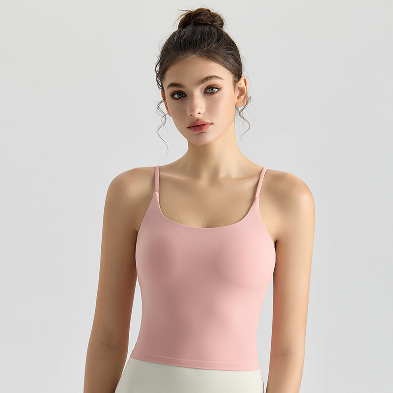 [Personalizada] nuevo chaleco de fitness con cojín de pecho a prueba de choque unida en forma de U ropa interior deportiva para mujeres