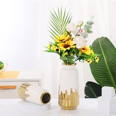 Cross-border light luxury ceramic vase high-end dried flower everlasting flower decorative accent piece for Instagram living room, wholesale vase