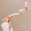 Fuchsia Chinese hairpin white jade