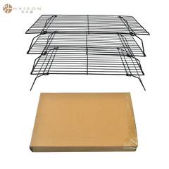 Large cooling rack, three-layer foldable wire cooling rack for bread and cake, foot-cooled wire cooling rack for barbecue