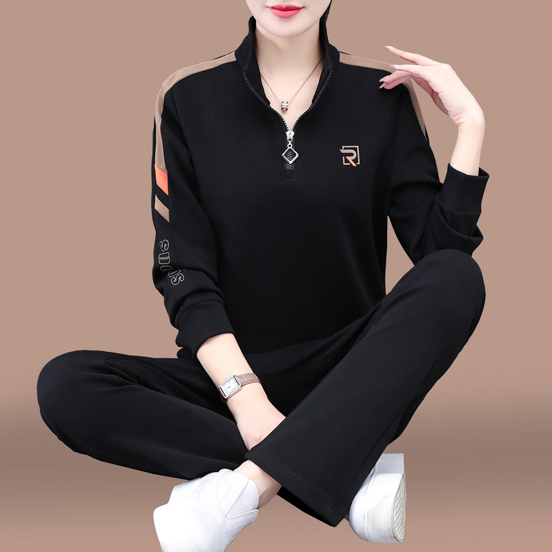 早秋卫衣运动套装女2025新款春秋时髦时尚洋气宽松显瘦休闲两件套|undefined