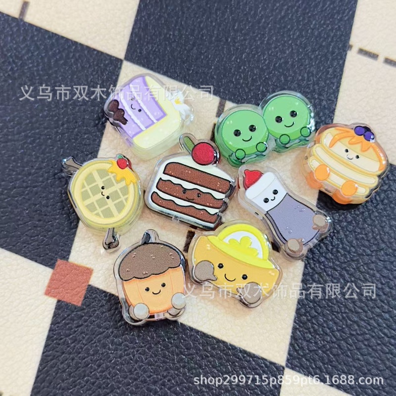 印花浮雕卡通蛋糕面包甜品串珠 diy手链手机链包挂车挂饰品配件|undefined