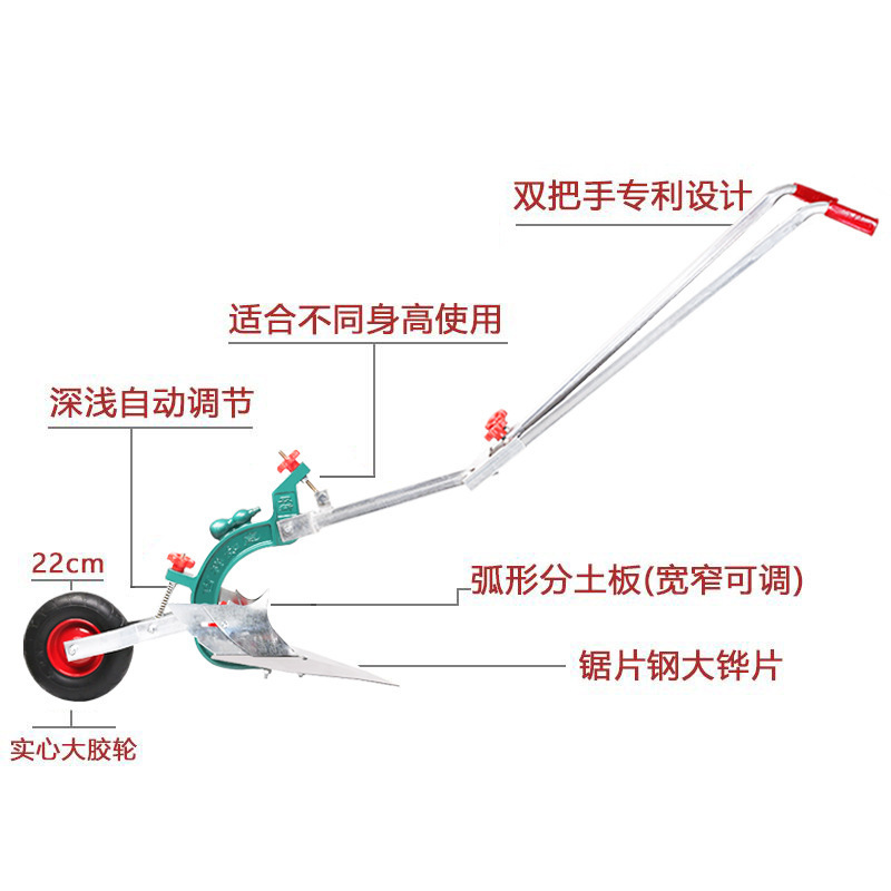arado manual, arado de pesca manual, pequeño surrolador para deshierbar, arado de suelo suelto, arado de tierra