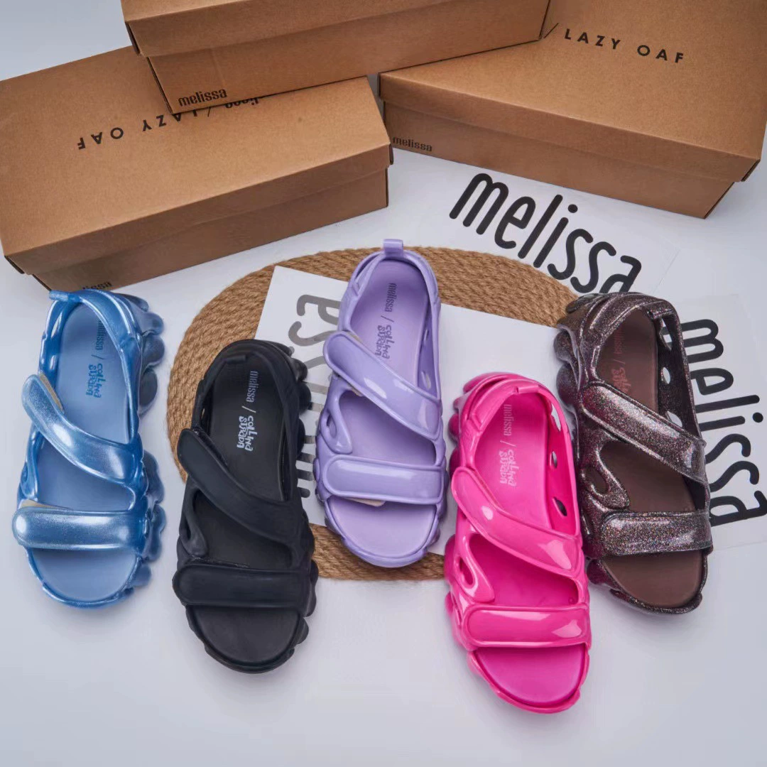 2023 новые персонализированные сандалии Melissa на нишевой платформе с открытым носком и полой римской платформой, туфли на высоком каблуке, женские ароматные