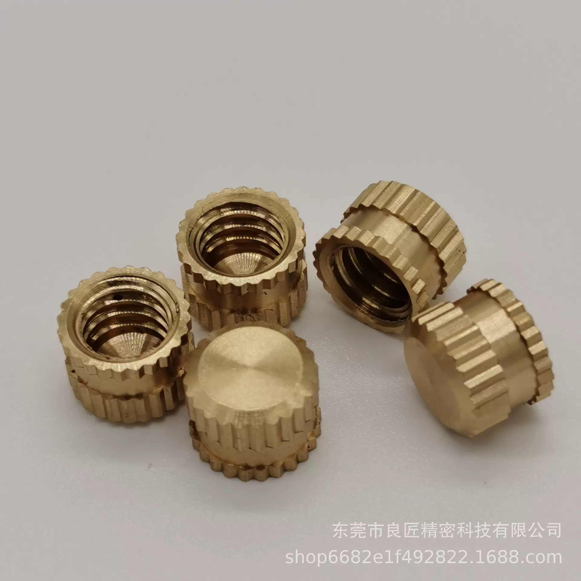 厂家定制注塑铜镶嵌件 盲孔滚花铜螺母单通B型预埋件M3-M6
