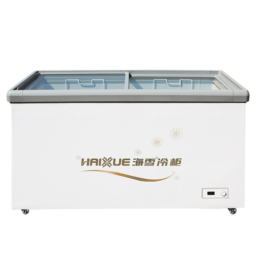 Showcase Household Snowflake Refrigerator Commercial Horizontal Large Capacity Refrigerated Cabinet Freezer Refrigerator Supermarket Fast Freezing