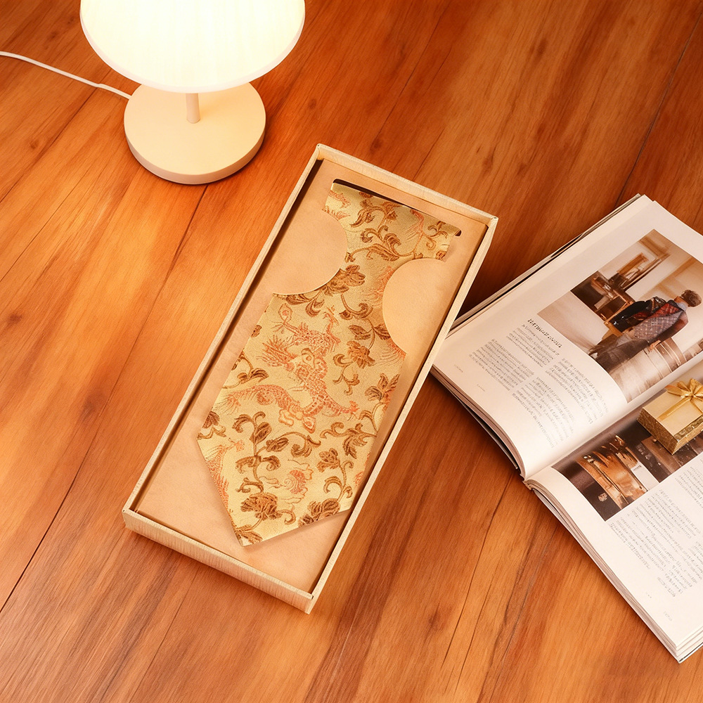 쓰촨 브로케이드 공예, 청두 특산품 선물, 브로케이드 실크 넥타이, 비즈니스 넥타이, 외국인에게 보내는 중국 특색 선물