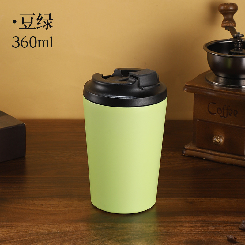 跨境爆款304不锈钢保温杯12oz简约咖啡杯带刻度牛奶杯美式随手杯|undefined