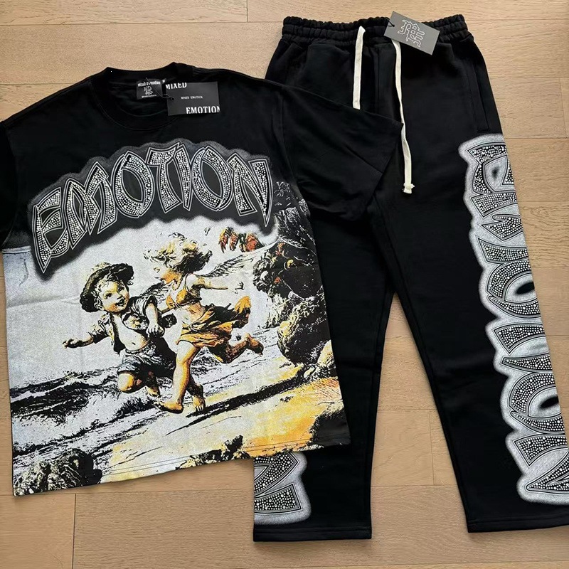 2026 nueva marca de tendencia de comercio exterior transfronterizo MIXEDMOTION camiseta de algodón de manga larga lavado con agua hace viejas calles sueltas