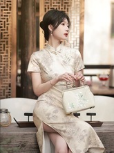 新中式复古风旗袍连衣裙女夏季新款设计感小众改良版修身中长裙子