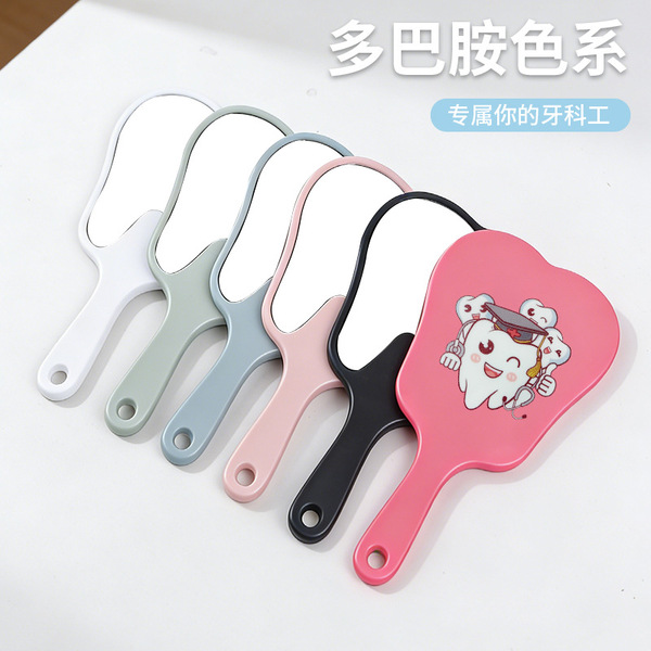 Handheld cute plastic mirror