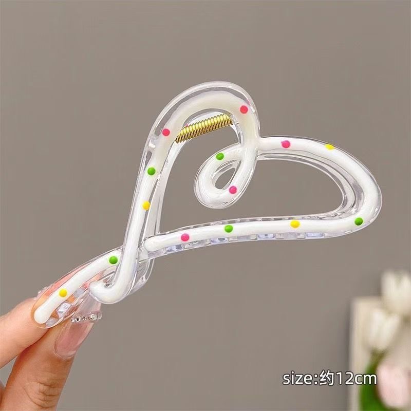 Colorful polka dot love white
