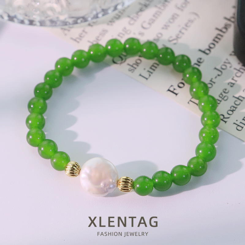 Perla barroca optimizada pulsera de piedra natural pulsera de nicho de lujo ligera versátil pulsera de alta sensación pulsera joyería