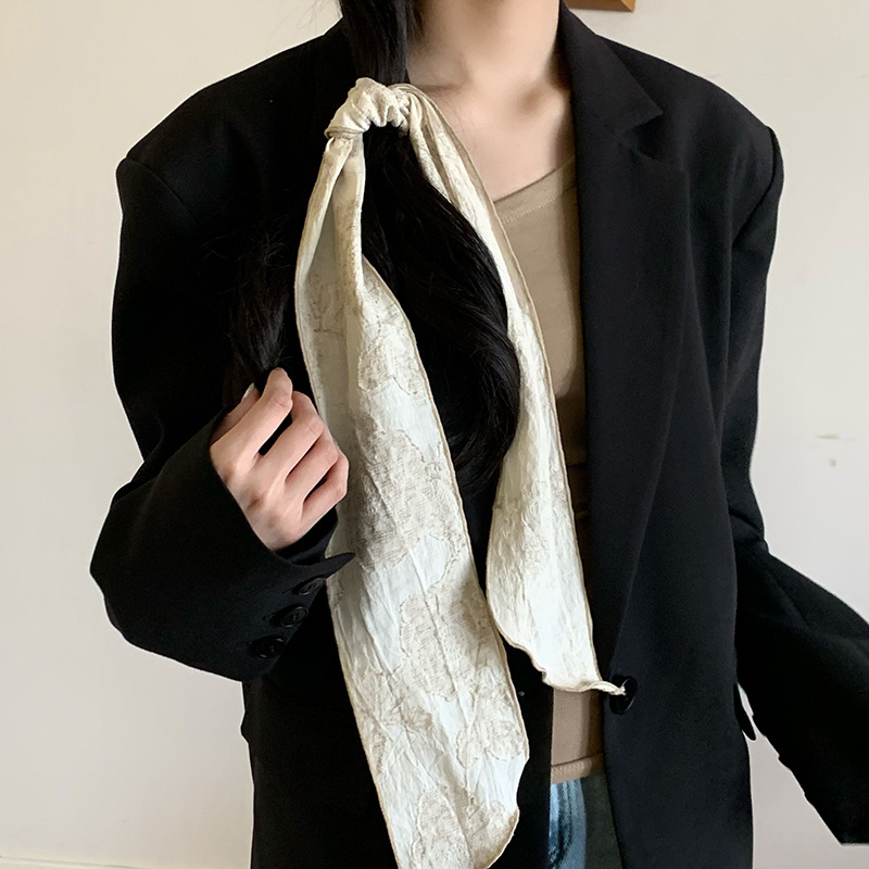 Pañuelo de seda, banda larga, sensación de alta calidad, versión coreana del pañuelo Mori, cinturón de pelo pastoral de verano femenino, protector de cuello, cinturón de cintura al por mayor