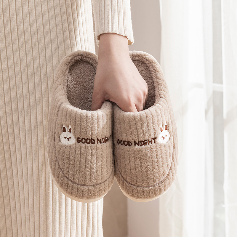 JELIA zapatillas de algodón para hombres otoño y invierno nuevo interior cálido pareja antideslizante y peluche zapatillas de algodón mujer